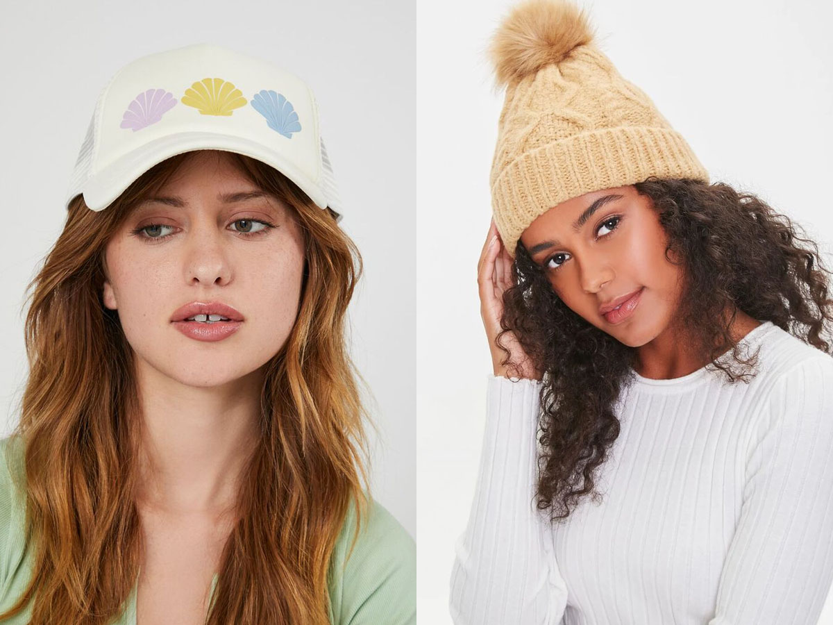 women wearing ballcap and beanie