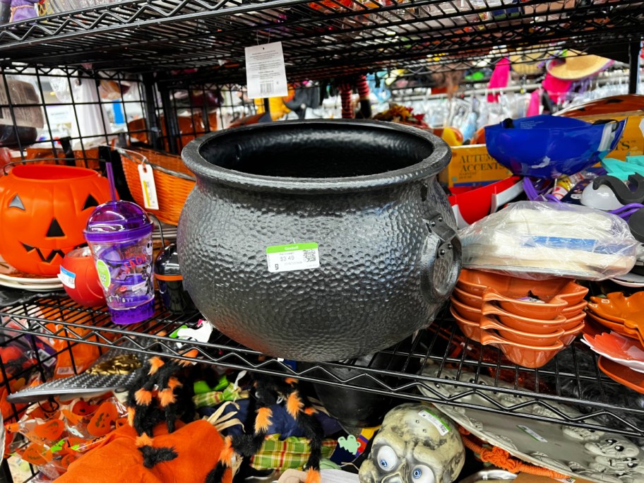 goodwill halloween items on store shelf 