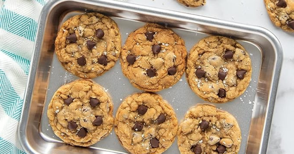 Nordic Ware 1/8 Sheet Pan with cookies