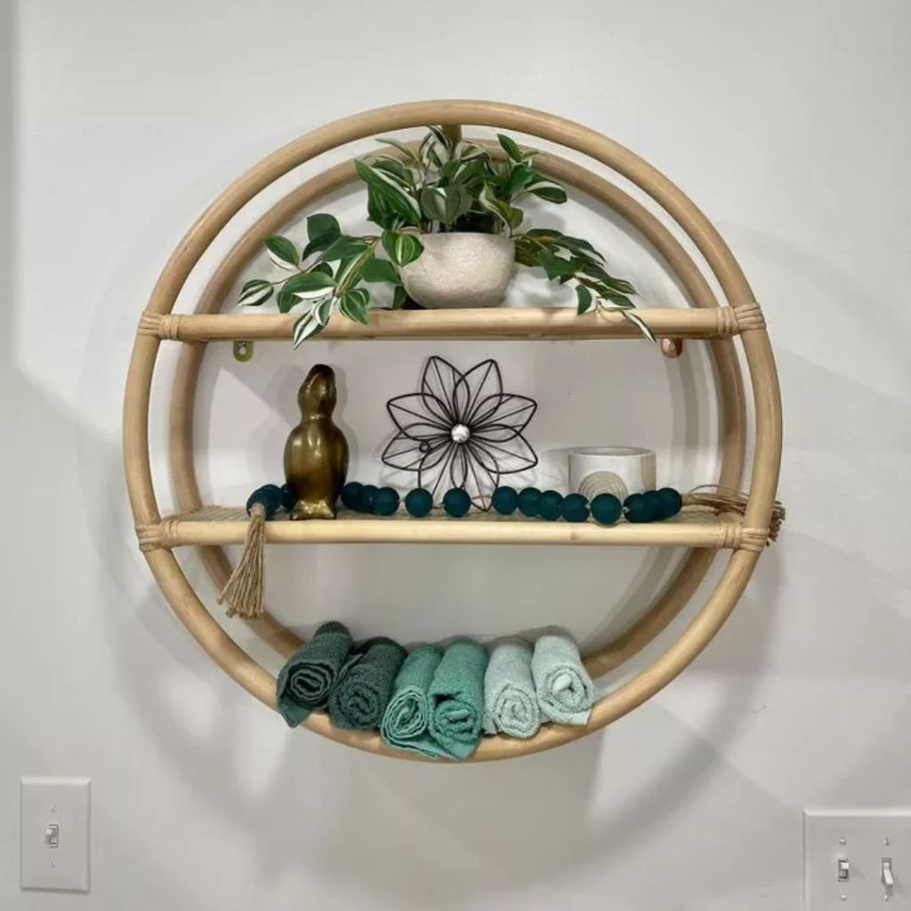 Pillowfort Rattan Kids' Round Shelf Natural