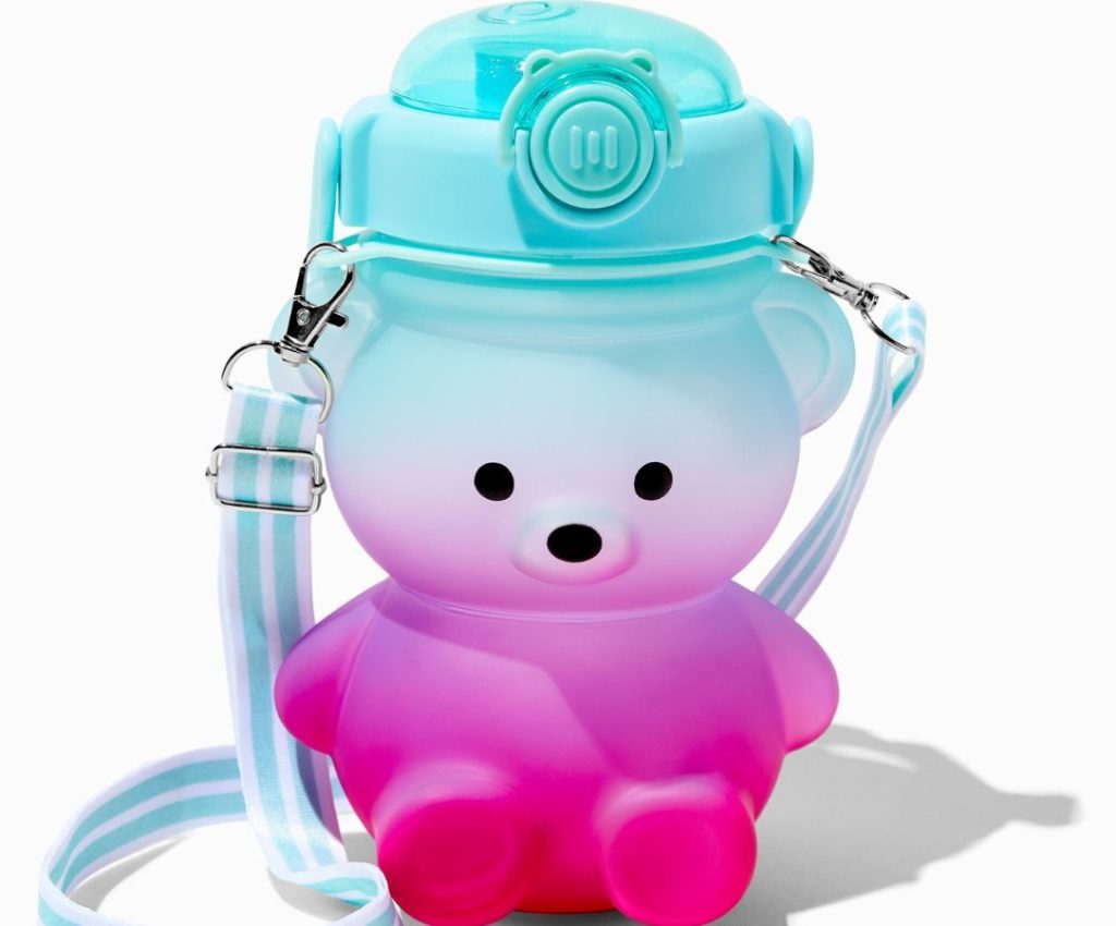 Claire's Bear Crossbody Water Bottle