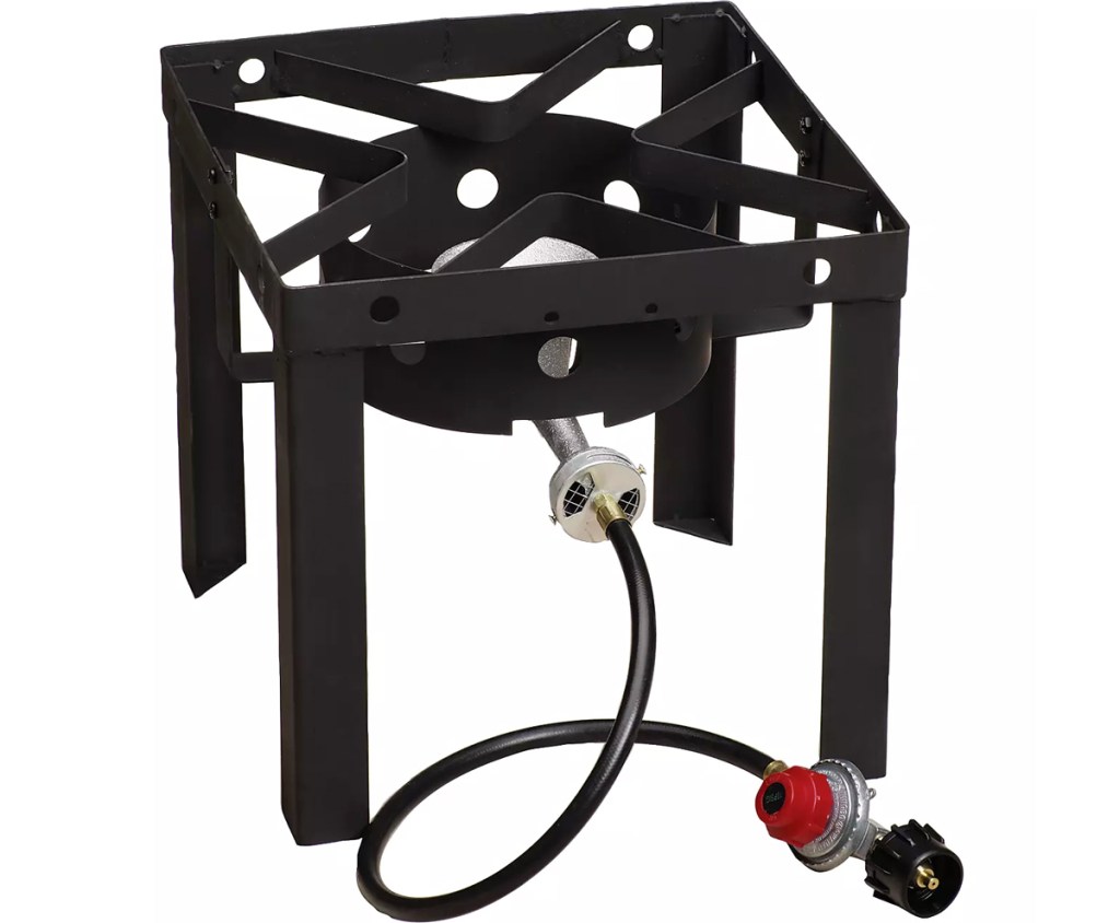 black outdoor fryer stand