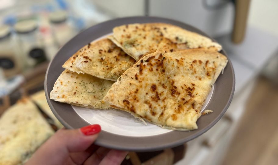 Tortilla Garlic Bread Hack on a plate