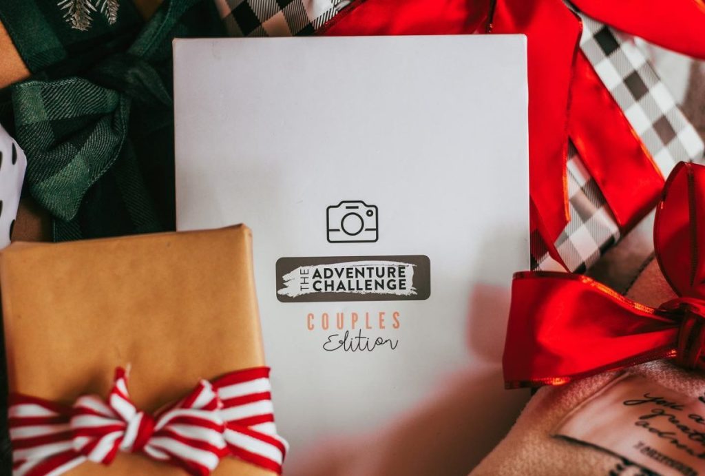 adventure challenge books wrapped next to gifts