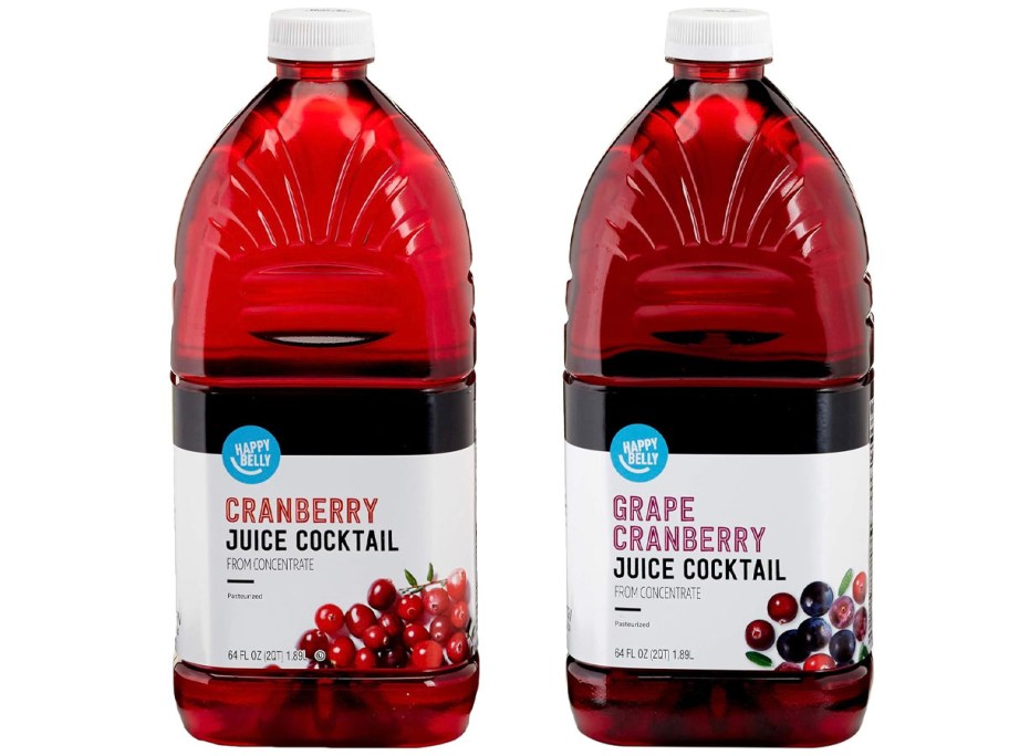 two bottles of cranberry juice 