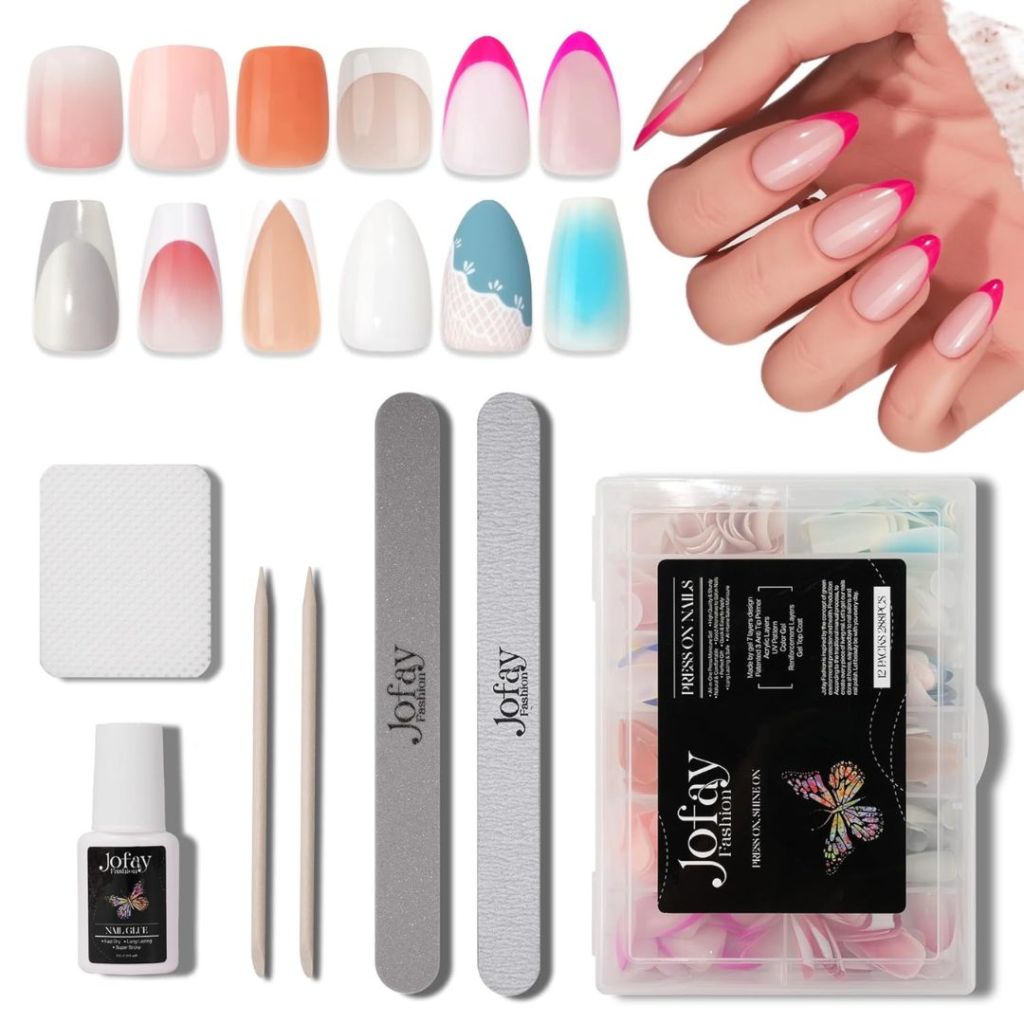 Jofay Short & Long Fashion Designs Press on Nails 12 Packs (288 Pcs)