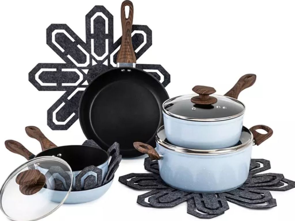 Blue Solstice 12-Piece Nonstick Cookware Set 