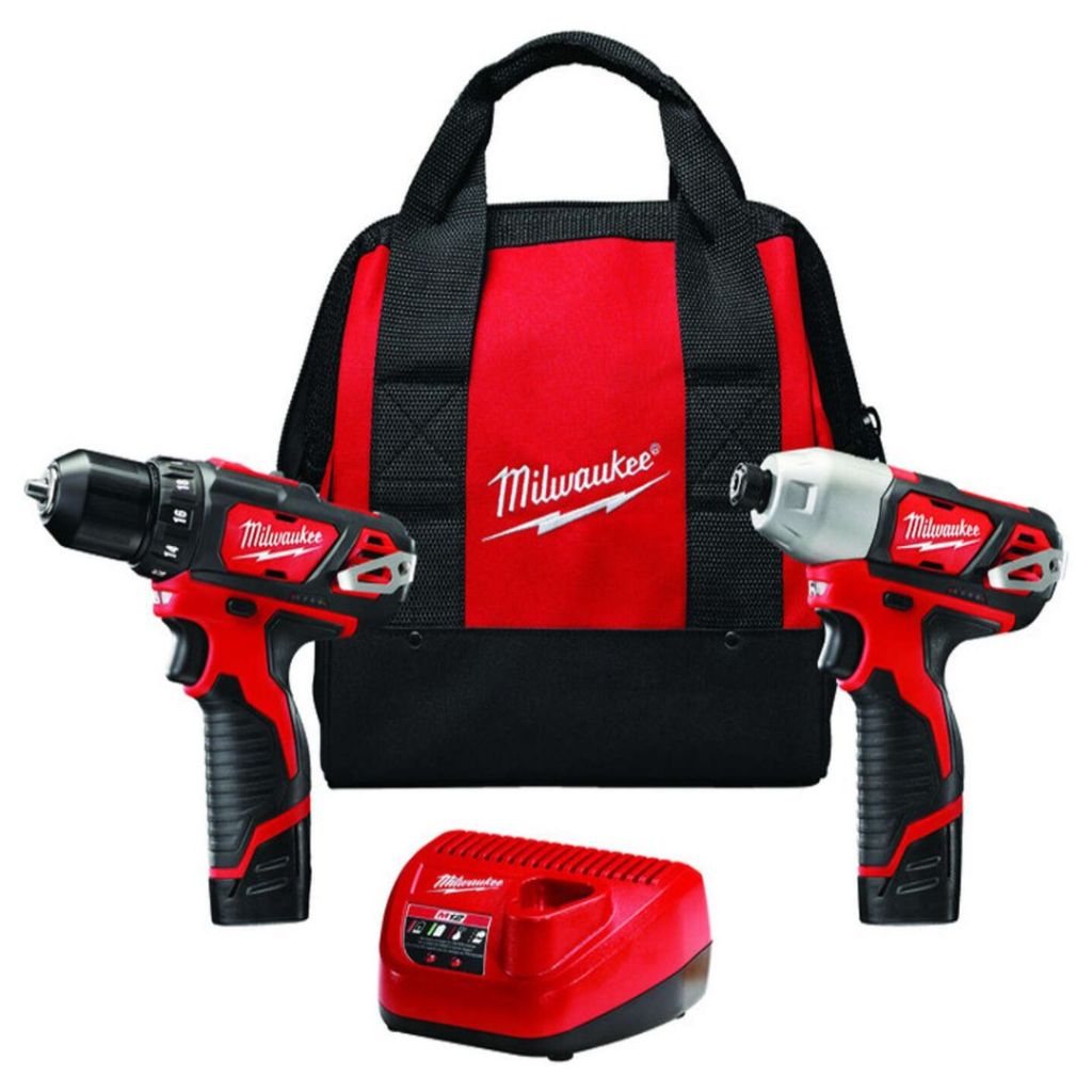 Milwaukee M12 Cordless Brushed 2 Tool Drill and Impact Driver Kit 