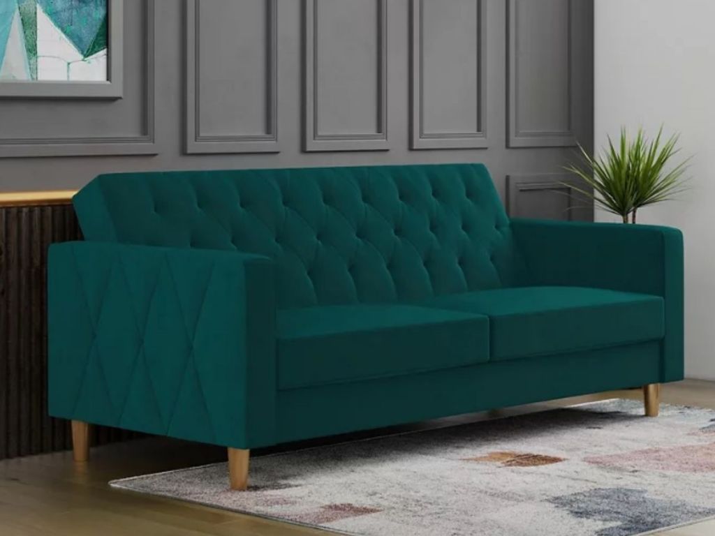 CosmoLiving Liberti Velvet Futon with Storage