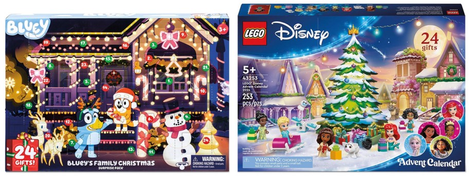 Bluey's Family Christmas Surprise Pack and LEGO Disney Advent Calendar