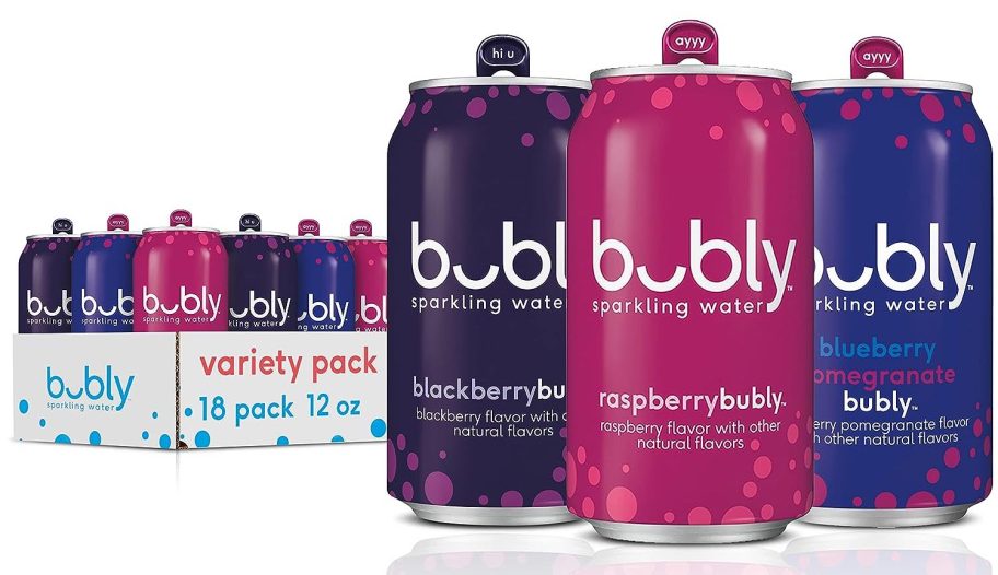 Bubly Sparkling Water Triple Berry Variety Pack 18 Count