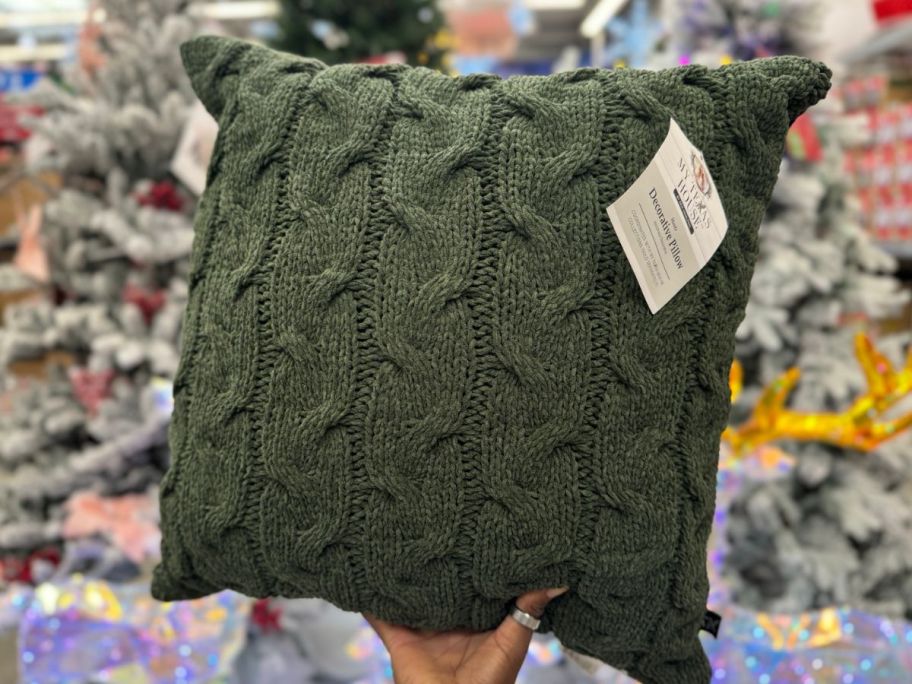 Chenille Cable Knit Decorative Pillow