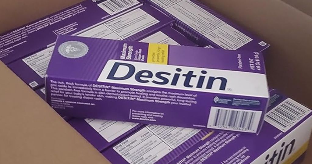 A box of Desitin Diaper Rash