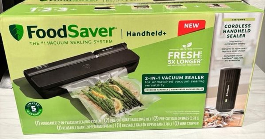 FoodSaver Vacuum Sealer box on kitchen counter