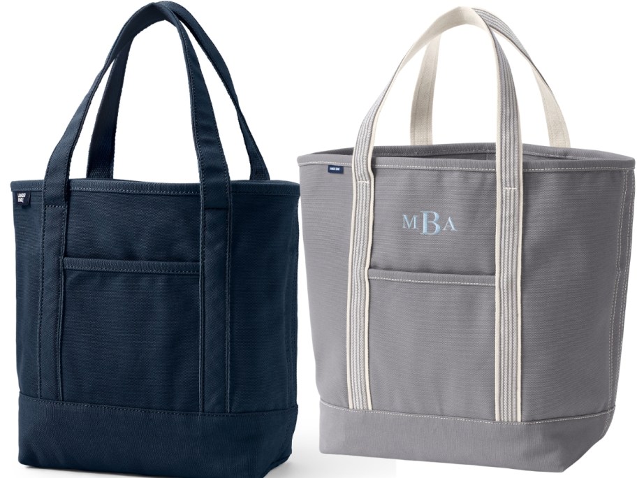 two large canvas tote bags
