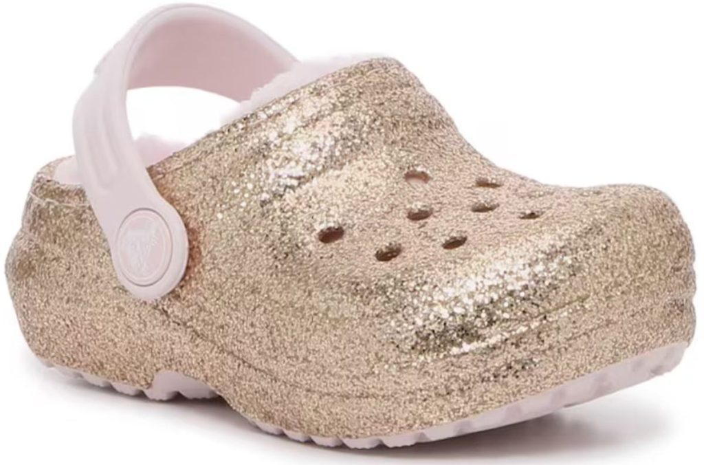 Gold Toddler Lined Crocs