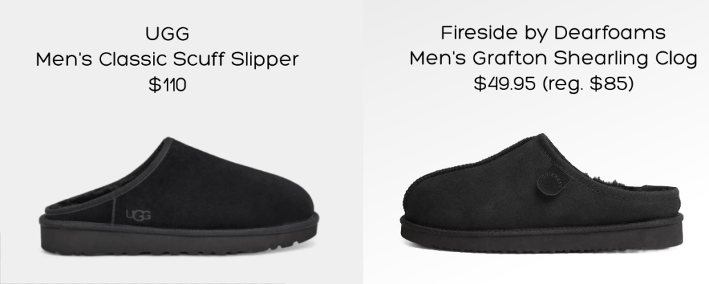 Mens UGG Scuff Slipper versus Fireside by Dearfoams Grafton clog Slippers at Target