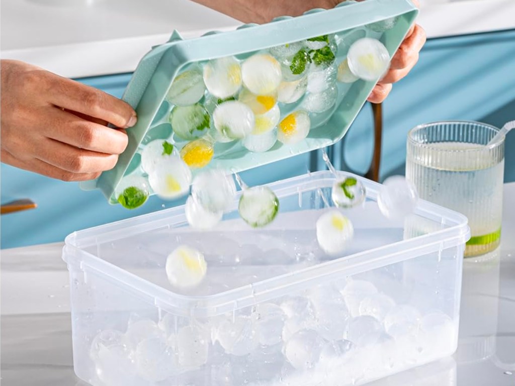 Sphere Ice Cube Tray w/ Bin and Scoop