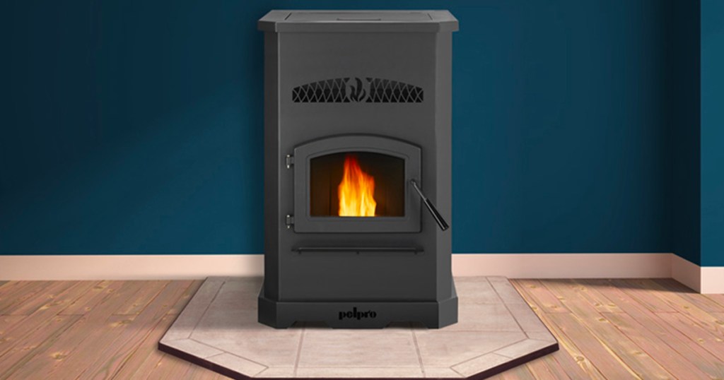 pellet stove in room