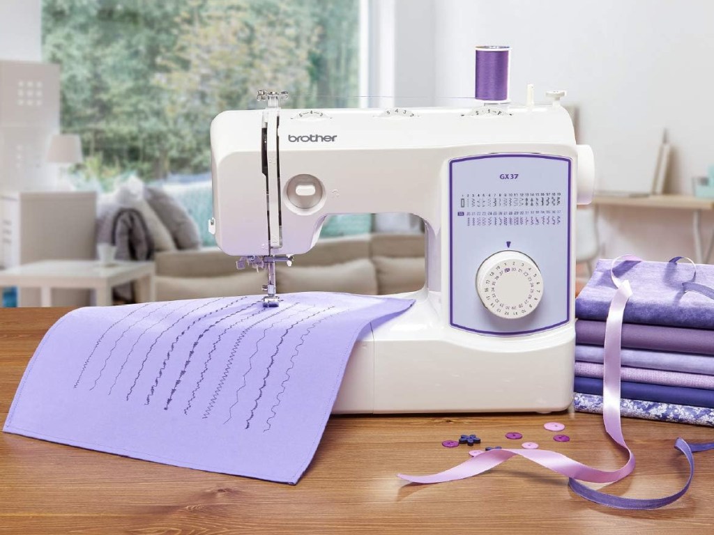 purple fabrics with Brother International GX37 Sewing Machine