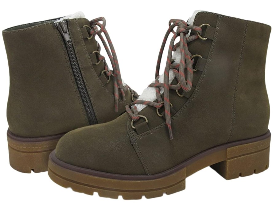 women's brown lace up hiking boots with chunky soles