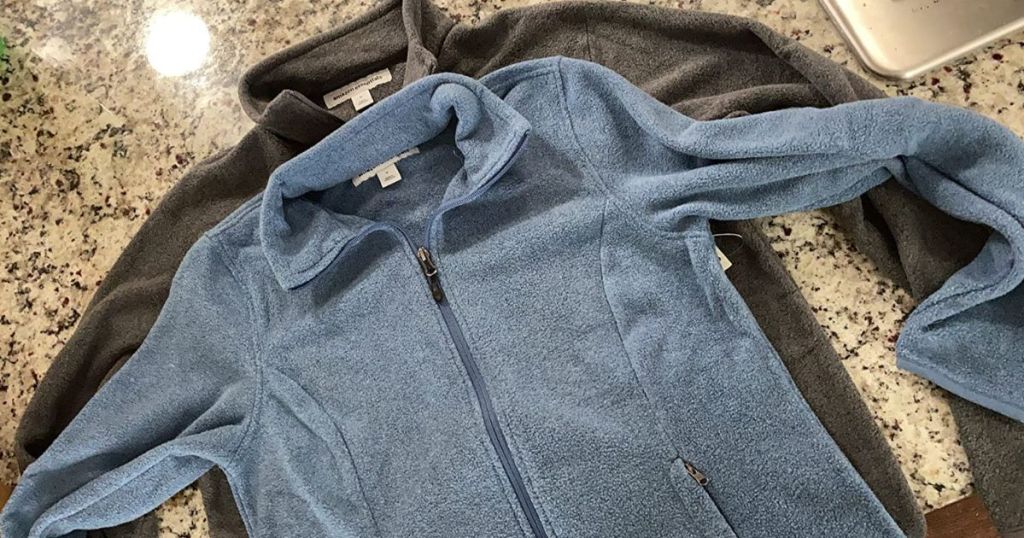 Two Amazon Essentials Fleece on Amazon