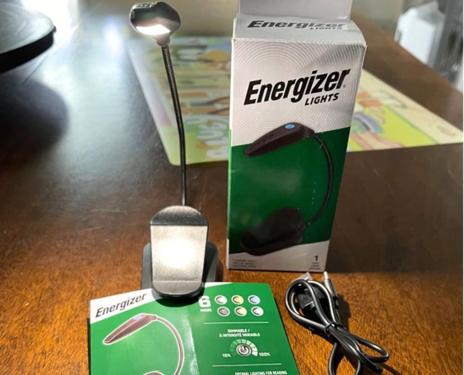 An Energizer rechargeable LED book light