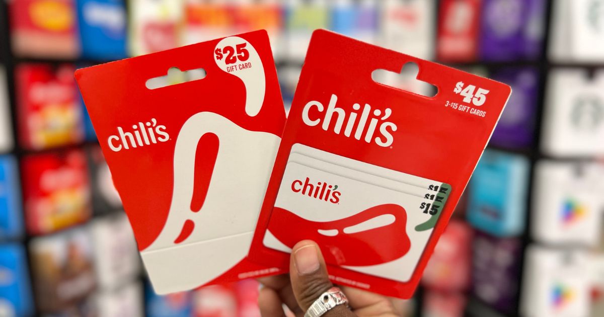 hand holding Chili's Gift Cards