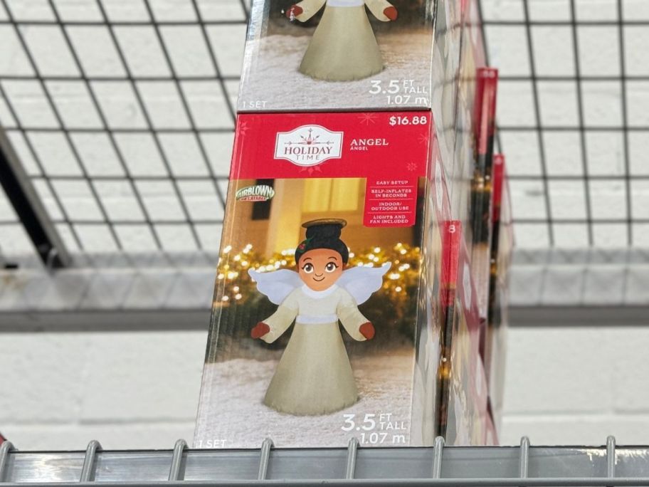 Holiday Time Inflatable Angel on shelf in store