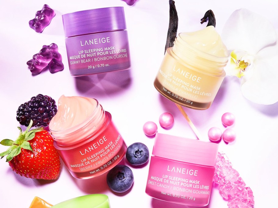 four jars of Laneige Lip Sleeping Masks