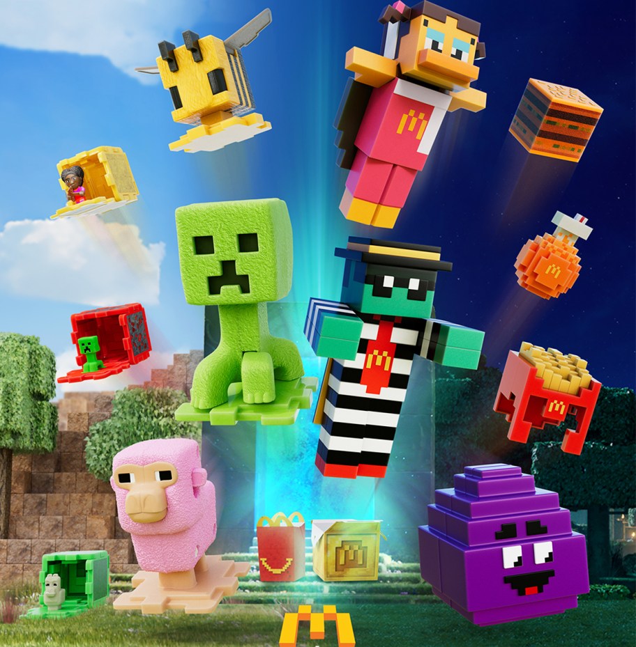 various McDonalds Minecraft toys