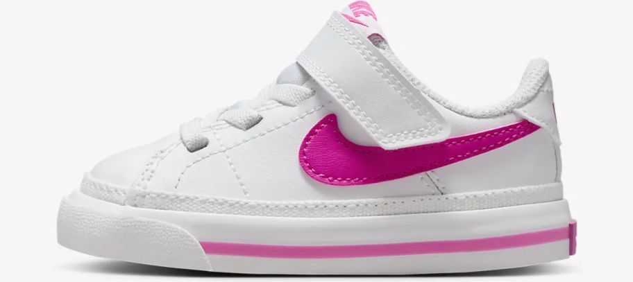 a pink and white toddler sneaker