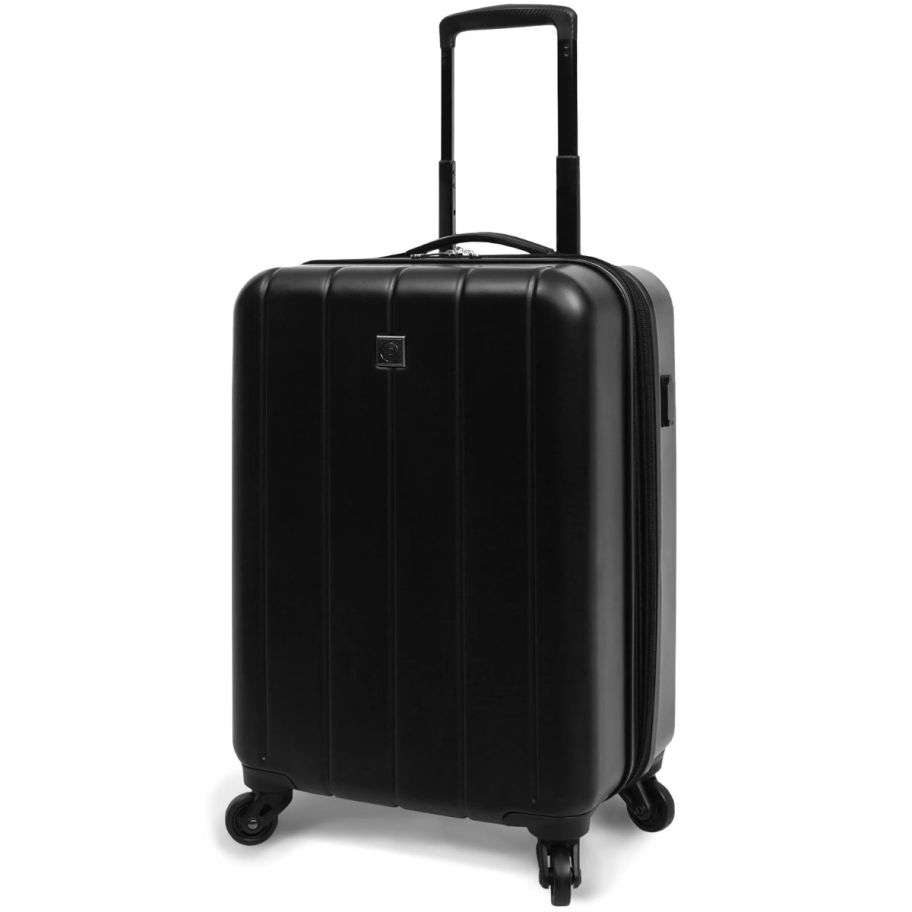 A black matte 20-inch hardside carry-on.