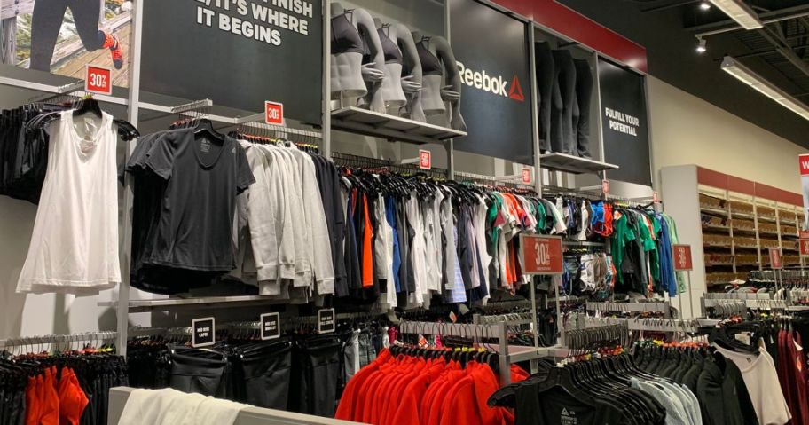 Reebok clothing at a Reebok store