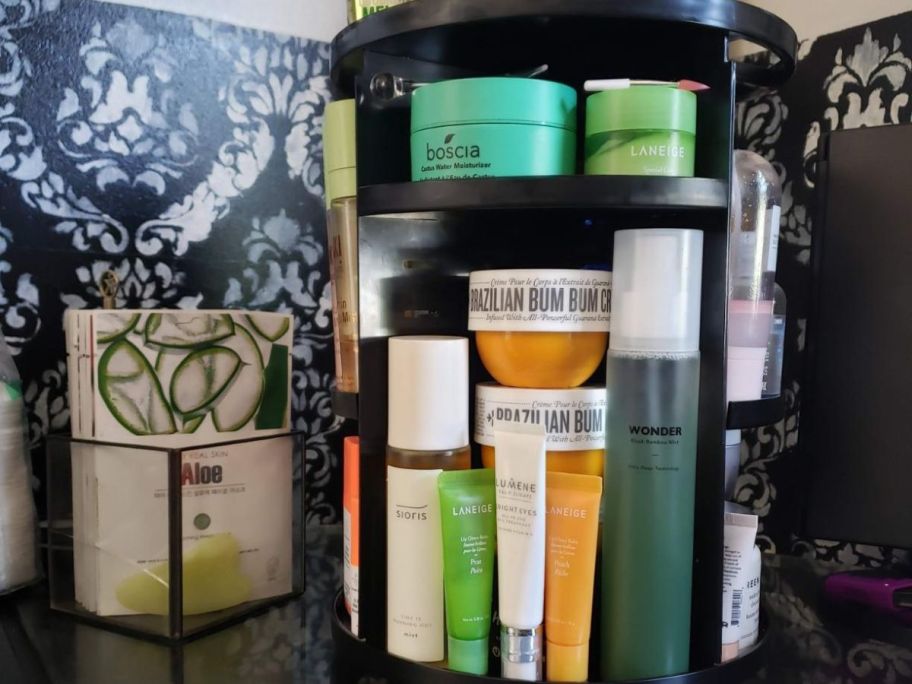 Sanopie Makeup Organizer filled with products