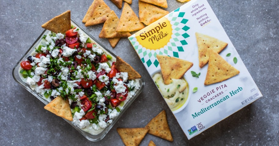 Simple Mills Veggie Flour Mediterranean Herb Pita Crackers