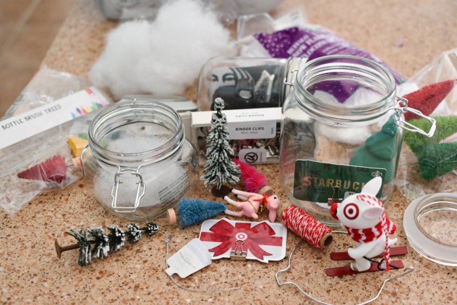 Supplies for DIY Snowglobes