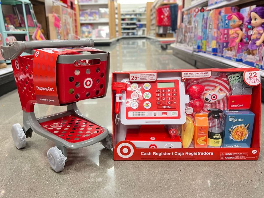 Target's exclusive shopping cart and cash register