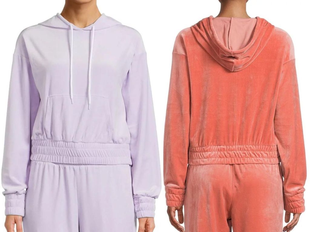Walmart No Boundaries Velour Hoodie Set 2 colors