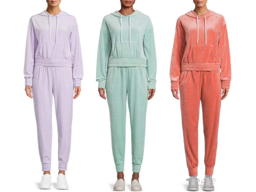 Walmart No Boundaries Velour Hoodie Set in 3 Colors
