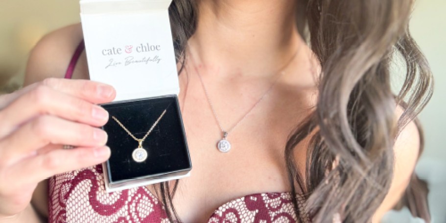 Cate & Chloe Pendant Necklace w/ Gift Box Only $14.99