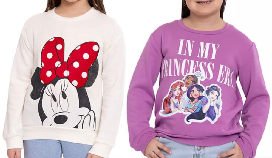 minnie and princess girls sweatshirts