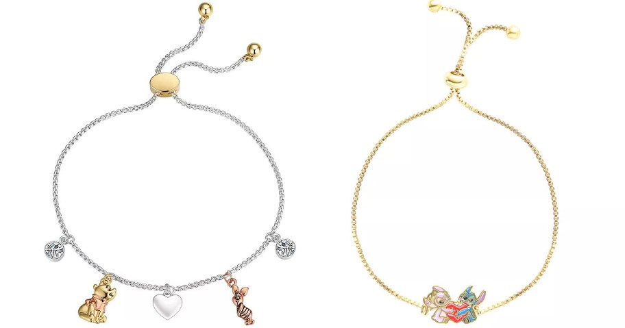 winnie the pooh bracelet with charms and gold bracelet with lilo and stitch charm