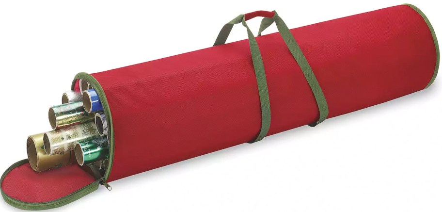 red gift wrap storage bag 