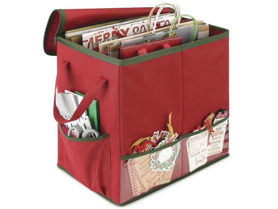 red gift bag organizer 