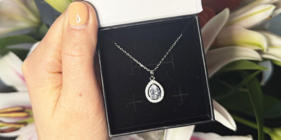 Cate & Chloe 18K Gold Plated Teardrop Necklace w/ Gift Box Just $14.99