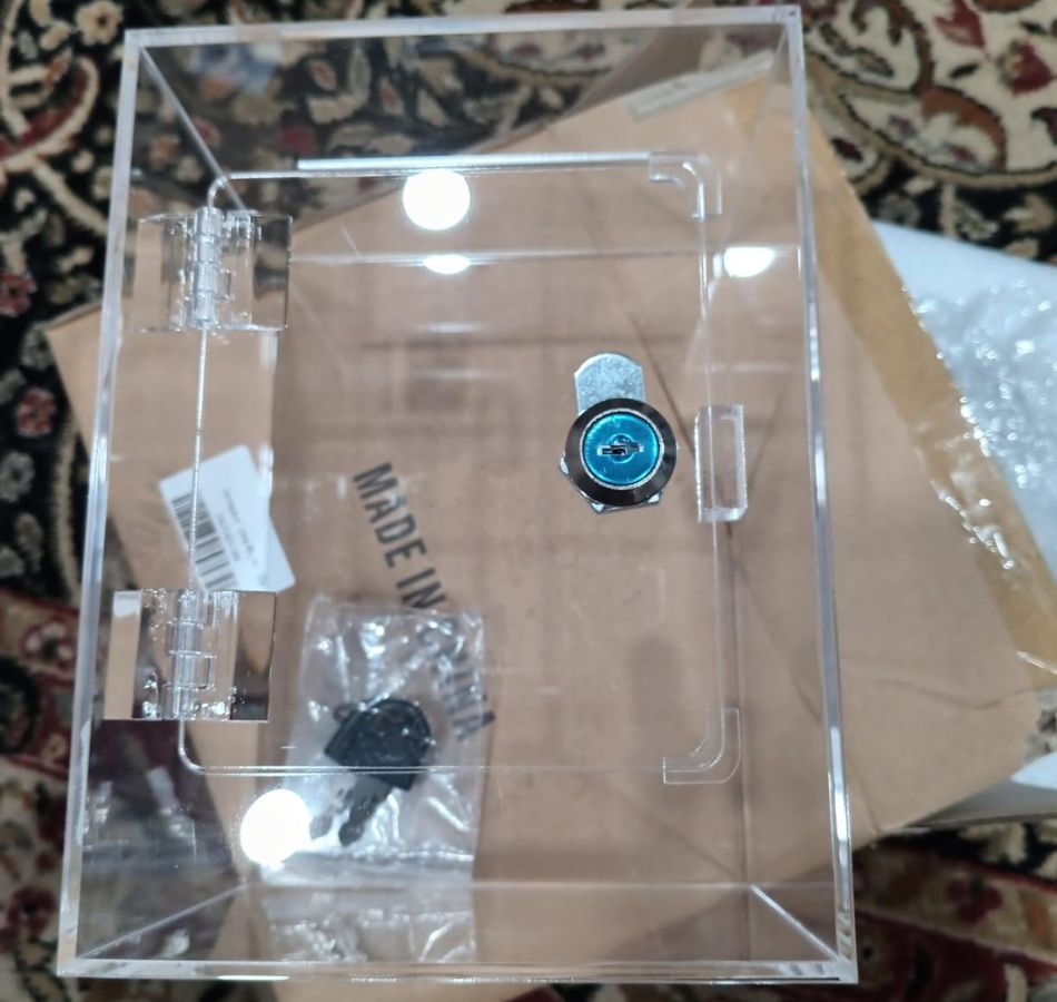 Clear Bank with lock and key