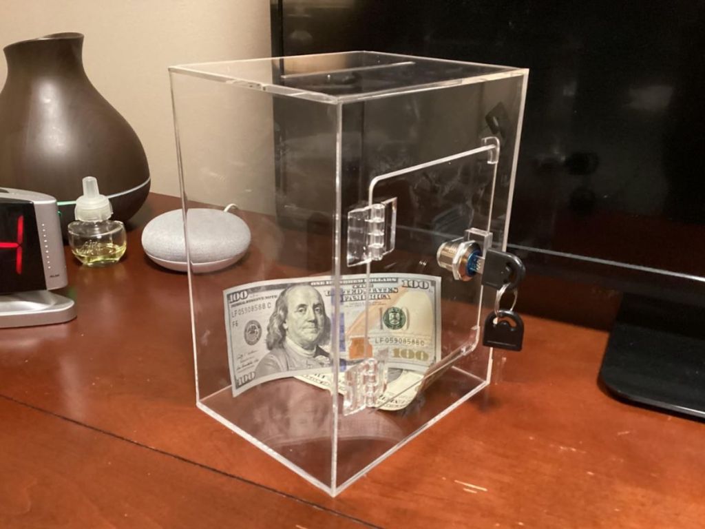 Clear Biggy Bank with Lock