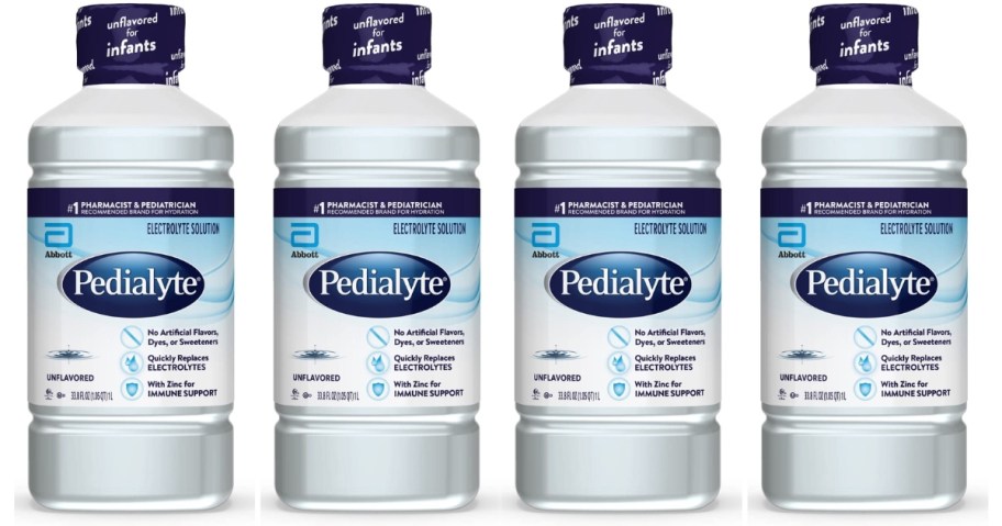 4 bottles of Pedialyte unlfavored 33.8oz