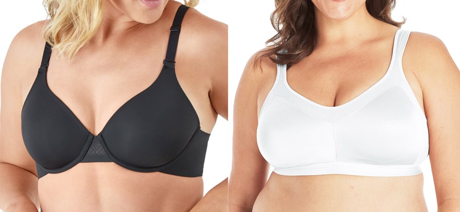 women in black and white bras